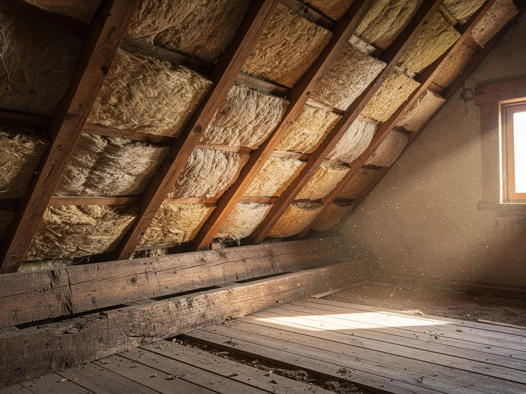 Isolation des rampants d'une maison ancienne en laine de bois